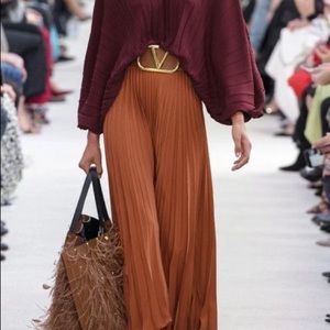 Valentino silk pleated miniskirt